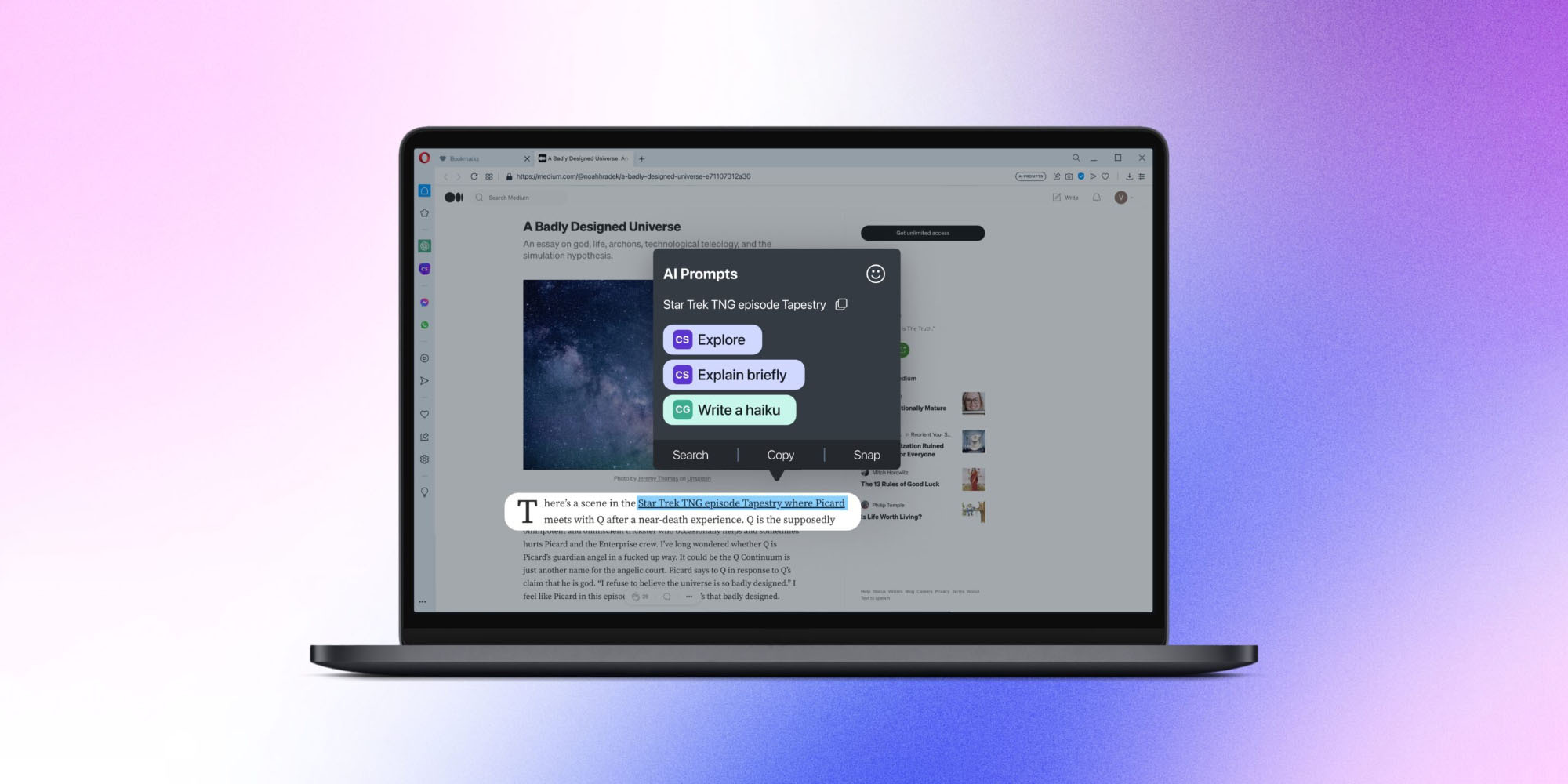 Opera browser gets ChatGPT with 'AI Prompts' and new sidebar on Mac -  9to5Mac